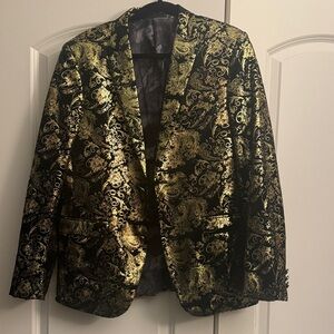 Gold and Black Brocade Blazer
